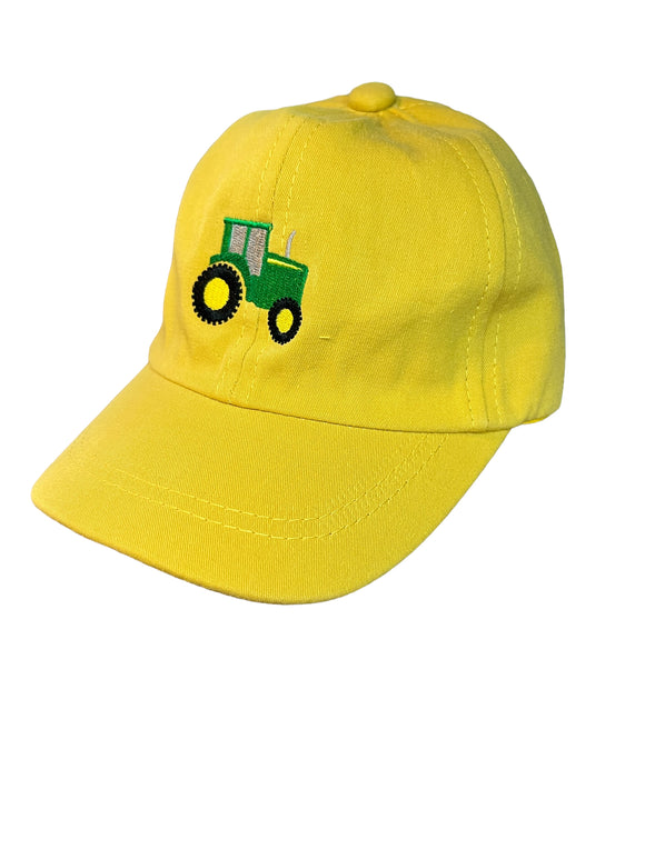 Tame those wild hair days with this Little Green Tractor Hat! Crafted with a comfy yellow fabric and an adjustable metal clasp, you'll look cute, cool, and be ready for any adventure that comes your way! Yeehaw!