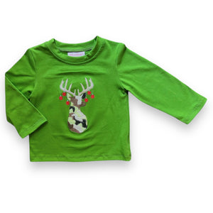 Butter Cheeks Boutique Green Ornament Buck Deer Shirt