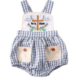 Butter Cheeks Boutique He is Risen Boys Romper Easter
