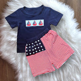 Butter Cheeks Boutique Nautical Sailboat Boys Set 4th of July