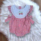 Butter Cheeks Boutique Strawberry Romper Lace